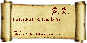 Peleskei Katapán névjegykártya